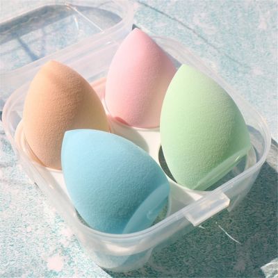 【CW】✠卍☏  4pcs Makeup Sponge Puff Dry and Wet Combined Foundation Bevel Cut Make Up Tools