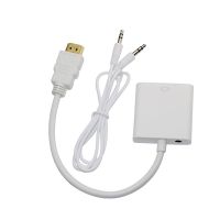 HDMI-Kompatibel dengan Kabel Adaptor VGA Konverter Pria Ke Betina 1080P HD VGA Jack 3.5 AUX Kabel untuk TV Proyektor Laptop PC