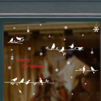 【2023】 Christmas Snowflake Tree nch Bird Wall Sticker Christmas Glass Window Decoration Mural Art Decals New Year Wallpaper Stickers ！
