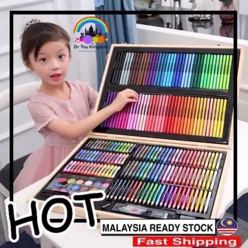 Kids Drawing Set  Wood Box Kids Paint Set 180 pcs