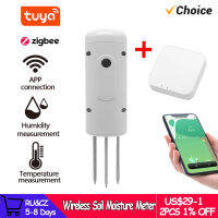 Tuya Zigbee เครื่องวัดความชื้นในดินแบบไร้สายเครื่องทดสอบความชื้นอุณหภูมิอัจฉริยะศัพท์มือถือ APP Real Time Monitor เครื่องตรวจจับ IP67 ~