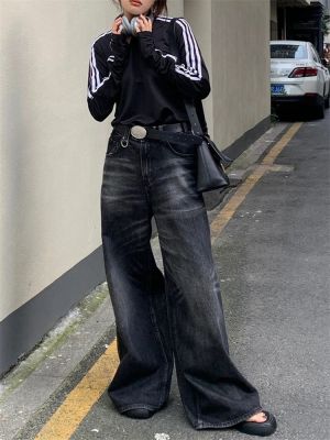 【CC】❆  QWEEK Baggy Jeans Streetwear Grunge Oversized Wide Leg Denim Pants 90s Trousers