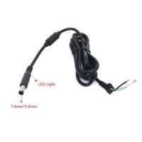 18AWG Copper DC Tip Plug Connector Cord Cable for Dell HP Laptop Charger Adapter black Pin 7.4 x 5.0 with led light 1.8M