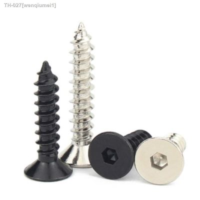 ▩ 10-50PCS M3 M4 M5 M6 stainless steel Black 8.8 Flat hex Countersunk Head Hex Self Tapping Screw BK Bolt Flat Head Tapping Screw