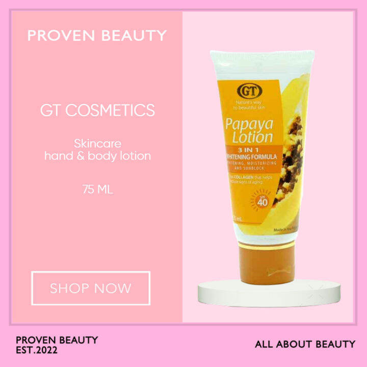 GT COSMETICS Papaya Lotion 75ml Lazada PH