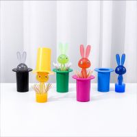 1PC Lovely Toothpick Holder Dustproof Storage Lightweight Cute Rabbit Toothpick Container Box Large Capacity Dustproof Organizer