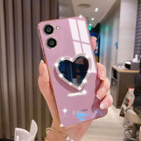 เคสโทรศัพท์สำหรับ Realme C33 C30S 11Pro Realme + 9i 10Pro 9pro กระจกรูปหัวใจ3มิติ