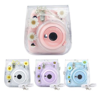 สำหรับ Fujifilm Instax Mini 11 9 8กล้องถ่ายภาพโปร่งใสเคสป้องกันกระเป๋าใส่โน๊ตบุ๊คแบบพกพาอุปกรณ์สวมครอบพร้อมสายคล้องไหล่