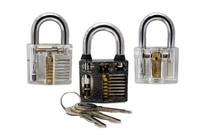 Professional Practice Padlocks Metal Cutaway Lock Transparent Padlock Disc Detainer Lock for Locksmith Skill training