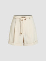 Cider Pleated Wide Leg Shorts With Rope