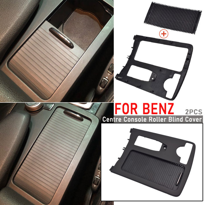 สำหรับ-benz-c180-c200-c220-c300-stripe-w204-e260รถภายในคอนโซลกลางเกียร์เปลี่ยนกล่องที่วางแก้วน้ำปก