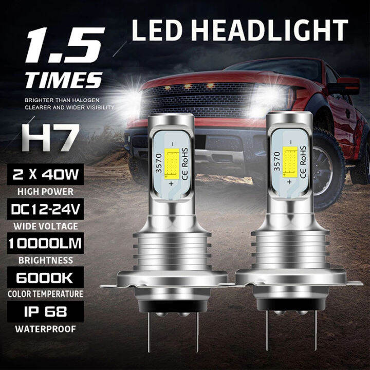 gaoba h7 Led Canbus Headlight H7 Led Lo Beam Bulbs 6000K IP 68 CSP 3570 ...