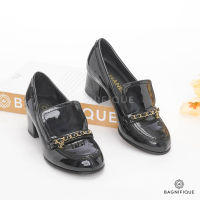 CHANEL LOAFERS 36 BLACK PATENT GHW