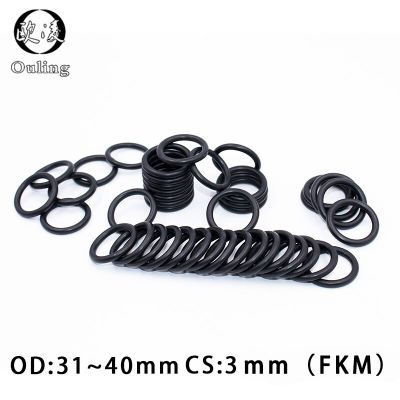 5 PCS / Lot  Fluorine Rubber Ring Black FKM O Ring Seal CS 3mm OD 31/32/33/34/35/36/37/38/39/40*3mm Rubber O-ring Oil Gasket Gas Stove Parts Accessori