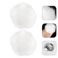 OUNONA 2 pcs Fuax Fur PomPom DIY คลิปรองเท้าตกแต่งหัวเข็มขัดรองเท้าแบบถอดได้รองเท้า Decors