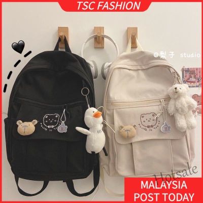 【hot sale】◑✱ C16 TSCfashion Harajufeng Schoolbag Female Ins Super Fire College Style Cute Girl Canvas Bag Korean Ulzzang Soft Girl Backpack