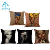 {fabric sofa}ผู้หญิงแอฟริกันพิมพ์ผ้าฝ้ายเบาะรองนั่งสำหรับโซฟา Afro บทคัดย่อโยนหมอน CasePillowcase