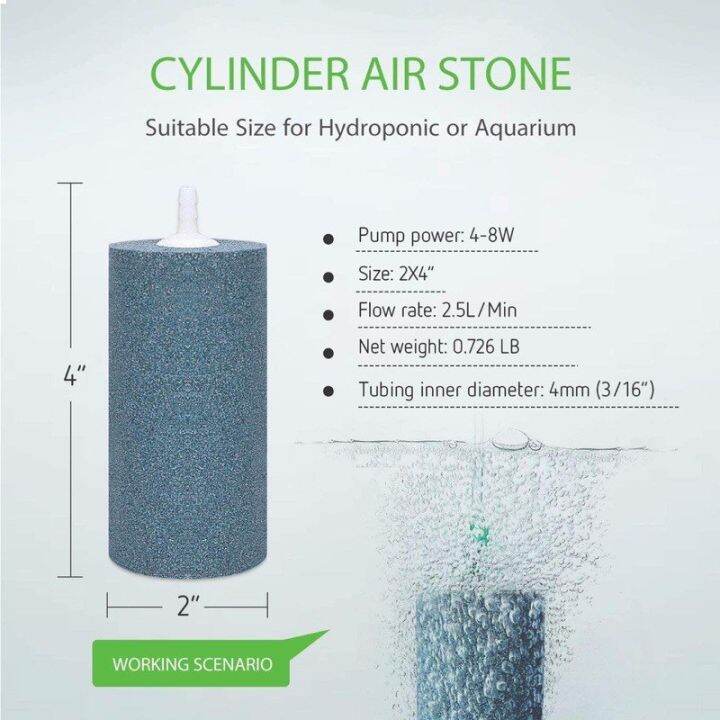 ready-stock-ส่งฟรี-air-stone-2-ชิ้น-กระบอกหินขนาดใหญ่-4-x-2-นิ้ว-สำหรับปั๊มลมไฮโดรโปนิกส์มีบริการเก็บเงินปลายทาง