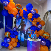 Basketball Theme Balloon Arch Kit Matte Dark Blue Orange Chrome Purple Basketball Foil Globos for Kid Birthday Party Baby Shower