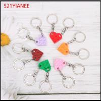 521YIANEE 2PCS แฟชั่น มิตรภาพ ของขวัญเครื่องประดับ แยก จี้หัวใจ หัวเข็มขัด การสร้างบล็อกพวงกุญแจ พวงกุญแจ