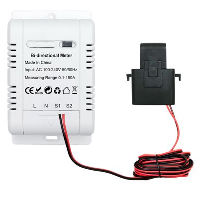 1 PCS Tuya Smart ZigBee Energy Meter 150A Clamp Current Sensor Solar PV Import Export KWh Monitor 240VAC