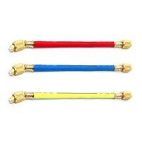 1/4 SAEThree Color Short Tube Car AC Airconditioning Tube Refrigerant Charging Hose Fluoride Tube