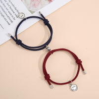 2pcs Magnet Couple celets with Smile Face Hand Made Rope Chain celet for Lover Friends Family Fashion Charm Jewelry