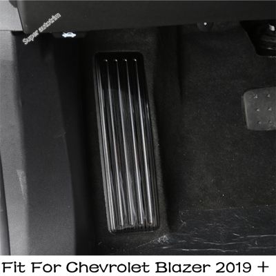 Lapetus Car Fuel Brake Foot Rest Pedals Plate Cover Trim Fit For Chevrolet Blazer 2019 - 2022 Black Brushed / Silver Accessories
