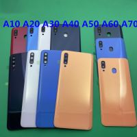 แผงปลอกหุ้มช่องหลังฝาหลังปิดโทรศัพท์ด้านหลังของแท้สำหรับ Galaxy A10 A30 A40 A20S A70 A50พร้อมชิ้นส่วนอะไหล่กล้องถ่ายรูป