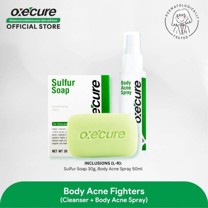 OXECURE Alden's Top Picks Body Acne Fighters (Sulfur Soap and Body
