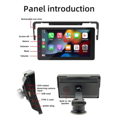 Wireless CarPlay Android Auto Car Portable Radio Bluetooth MP5 Multimedia Host with Button