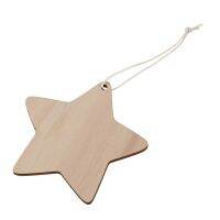 30 x Wooden Star Shapes, Plain Wood Craft Tags with Hole (10cm)