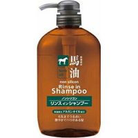 แชมพูผสมครีมนวด Kumano yoshi horse oil Rinse in Non silicon shampoo 600 ml