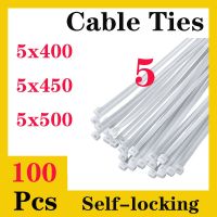 100Pcs Plastic Nylon Cable Self-locking Cable Tie Fastening Ring Wire 5x400/450/500 Zip Wraps Strap Nylon Cable Tie fastening