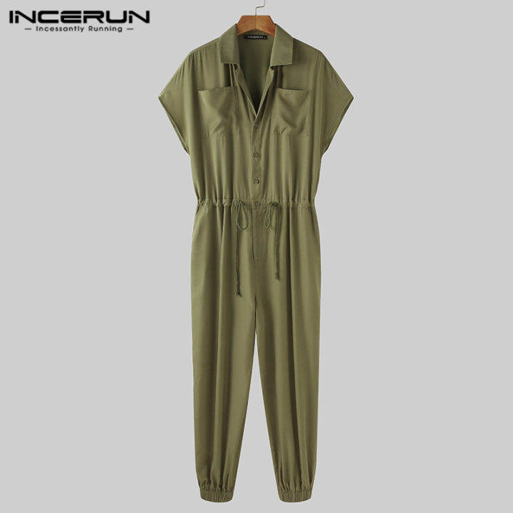incerun-จัมพ์สูทแขนสั้นสำหรับผู้ชาย-กางเกงขายาวลำลองทรงหลวมพอดีตัวกางเกงใส่ชายหาดกางเกงสำหรับวันหยุดชุดรอมเปอร์-เสื้อผ้าลำลอง-3