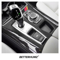 Alcantara สำหรับ BMW X5 E70 X6 E71คอนโซลกลางเกียร์เปลี่ยนแผงตัดปก M ประสิทธิภาพสติ๊กเกอร์รถอุปกรณ์ตกแต่งภายใน