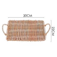 Japanese Hand Woven Food Storage Basket Rattan Storage Tray Wicker Basket Bread Fruit Food Breakfast Handicrafts Home Decoration