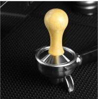 Tamper ด้ามไม้โอ๊ค สำหรับกดกาแฟเครื่อง espresso วัสดุสแตนเลส + ด้ามไม้โอ๊คแท้ ขนาด 51mm / 58 mm ลักษณะหัวกลม พร้อมส่ง