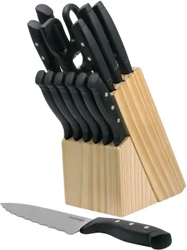 Farberware Edgekeeper Professional 15-piece Forged Triple Riveted Knife  Block Set with Built-in Edgekeeper, Black