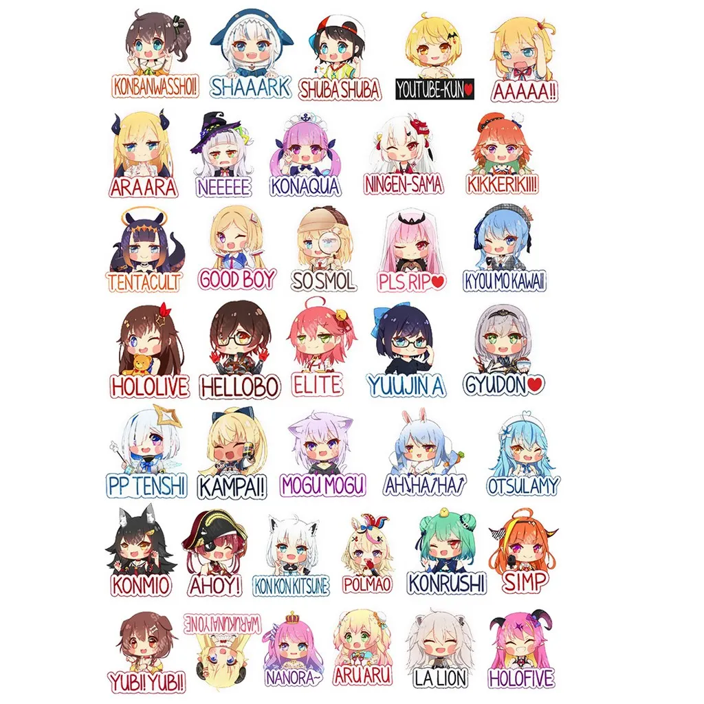 Hololive anime stickers là một trong những bộ nhãn dán được mong đợi sẽ trở thành xu hướng trong năm 2024 này. Hình ảnh đáng yêu, dễ thương của nhân vật sẽ giúp bạn tạo ra những kiểu ảnh sinh động, độc đáo và tạo nên sự kết nối khác biệt với cộng đồng người xem của mình.