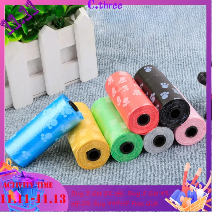 C.three. Colored feet Printed Pet Garbage Bags Clean Garbage Bags Dog