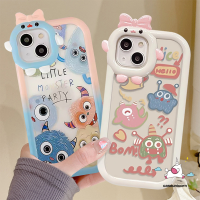 เคสเลนส์มอนสเตอร์น้อยน่ารัก Vivo Y16 Y35 Y15s Y20 Y22 Y21 Y12 Y11 Y15 T1 Y02s Y75 Y15A Y12i Y20s Y33S Y31 Y17 Y51การ์ตูน Y55เคสนิ่มลายมอนสเตอร์