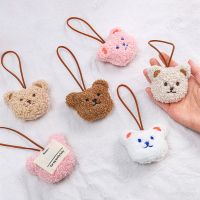 Cartoon Plush Bear Doll Kindergarten Name Tag Keychain Pendant for Girl Boy Children Cute Cotton Animal Schoolbag Ornament Gift