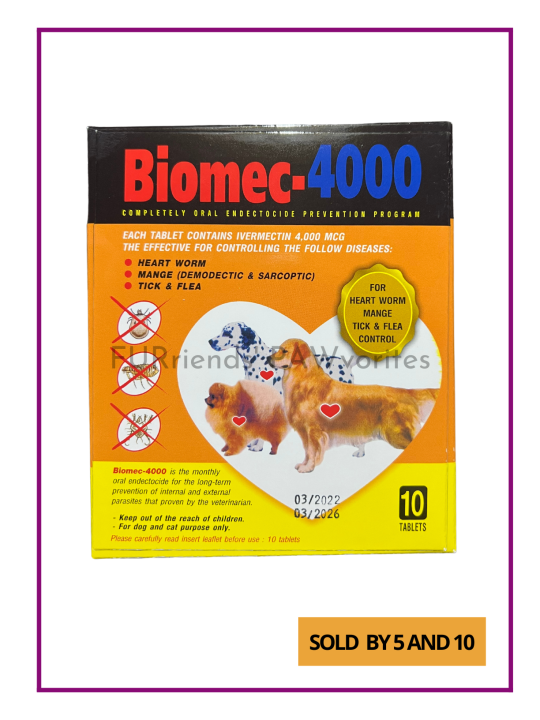 Biomec4000 prevention for Heartworm, Mange, Fleas & Ticks for Dogs and