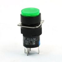 ▣✣❂ Green Round 1NO 1NC 5Pins Momentary Push Button Switch AC 250V 3A DC 30V 5A