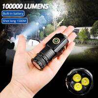 3 LED EDC Flashlight SST20 Torch TYPE-C Rechargeable IP68 Waterproof with Magnet for Camping with 18350 2000LM ATR Luminus Torch Rechargeable  Flashli