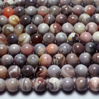 Meihan wholesale natural 6mm 8mm 10mm Pink Botswana agate round loose beads for jewelry making design or DIY