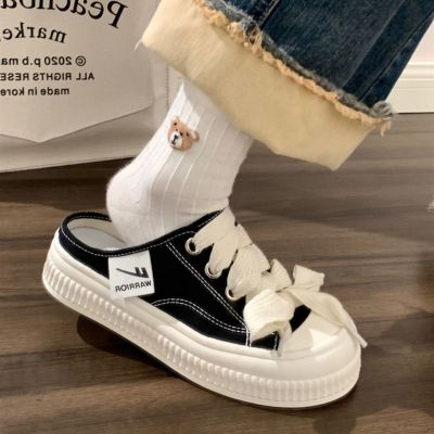 【Hot Sale】 Pull back half drag shoes female 2023 breathable all-match niche lazy slip-on womens