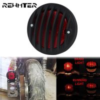 Motorcycle Side Mount Tail Light Red LED Grill Retro Brake Taillight Running Stop Rear Light Lamp For Harley Sportster XL Bobber