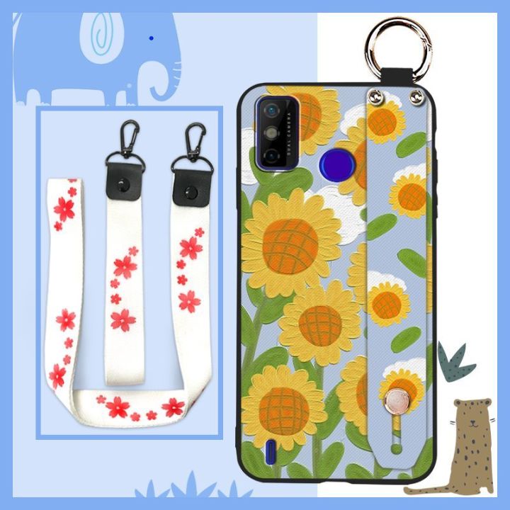 painting-flowers-shockproof-phone-case-for-tecno-spark6-go-5-go-go-2020-go-2021-soft-kickstand-phone-holder-lanyard